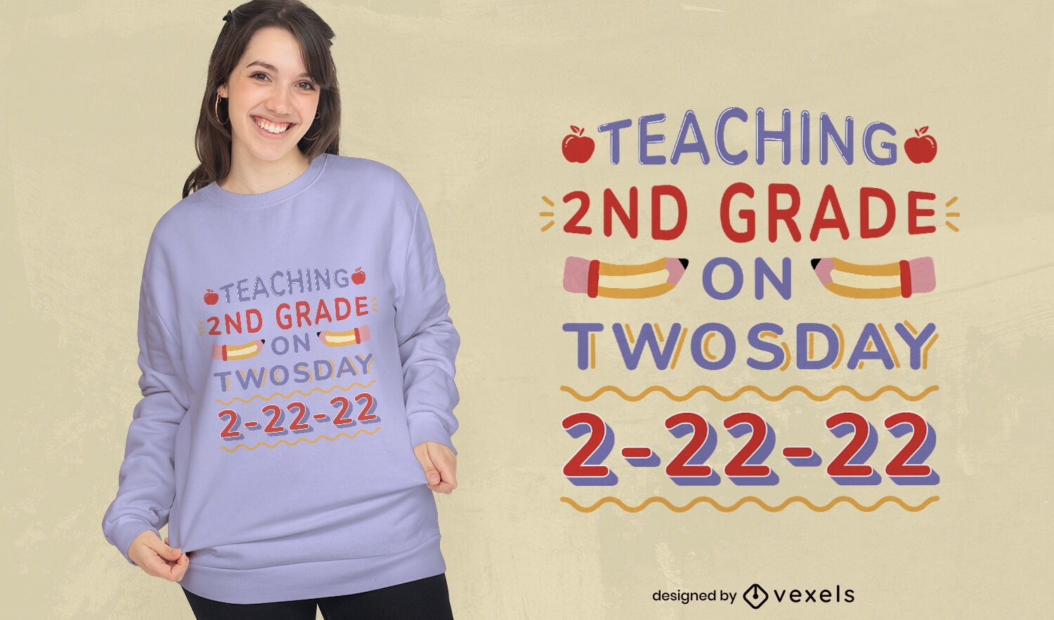 Teaching on twosday t-shirt design