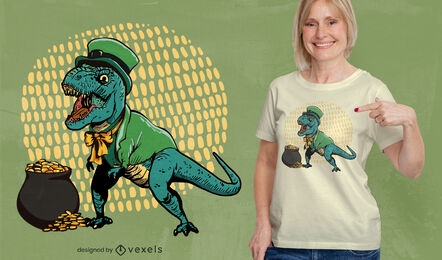 St. Patrick's Day t-rex t-shirt design