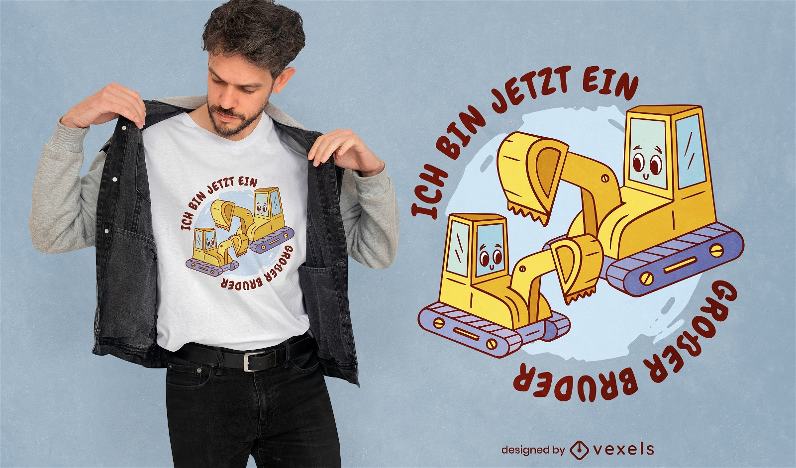 Design de camiseta de citação de escavadeira big brother