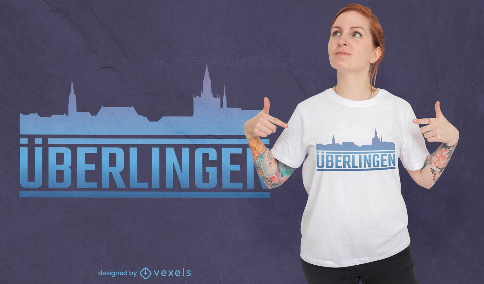 Design de camiseta do horizonte de Uberlingen