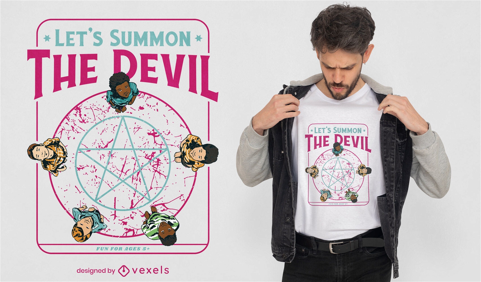 Design de camiseta Invocar o diabo