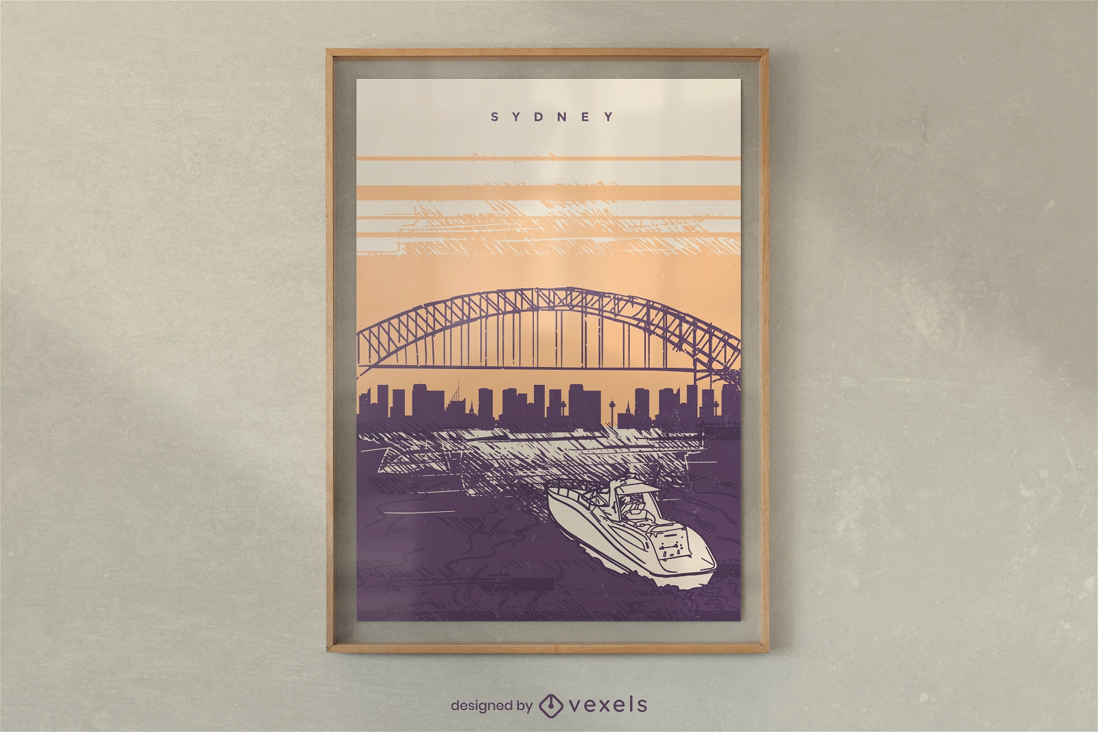 Dise?o de cartel de paisaje de Sydney.