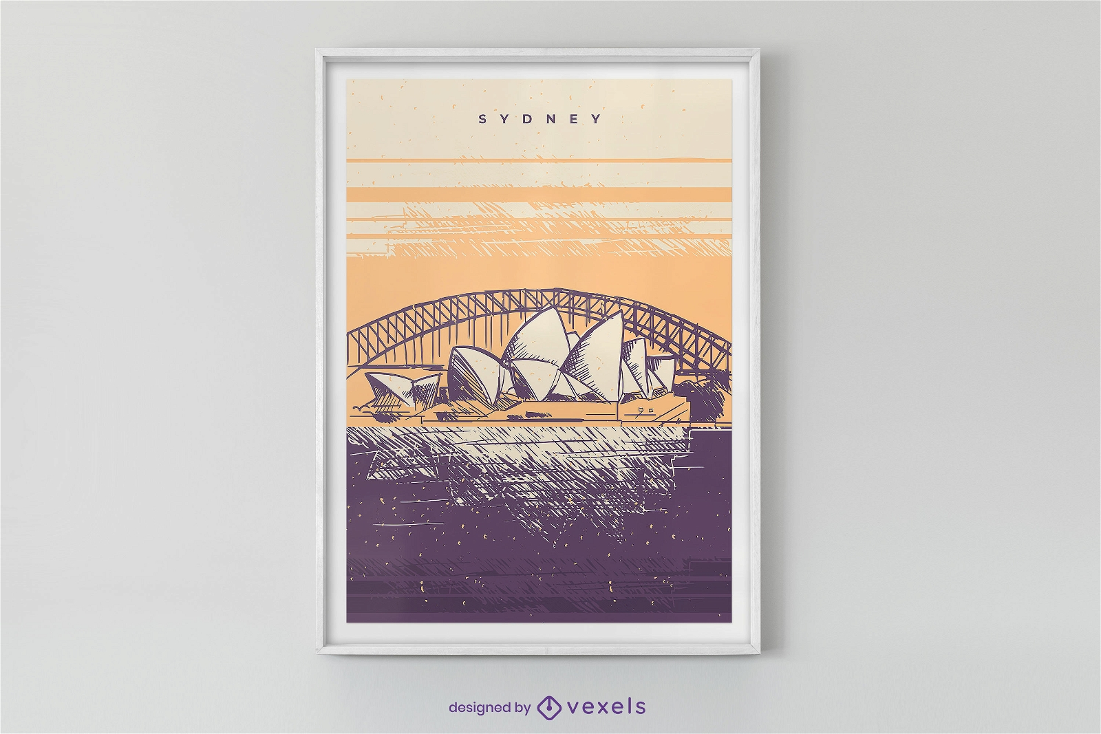 Design de cartaz de paisagem de Sydney