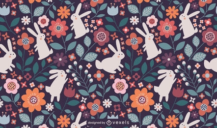 Easter bunnies cute pattern design