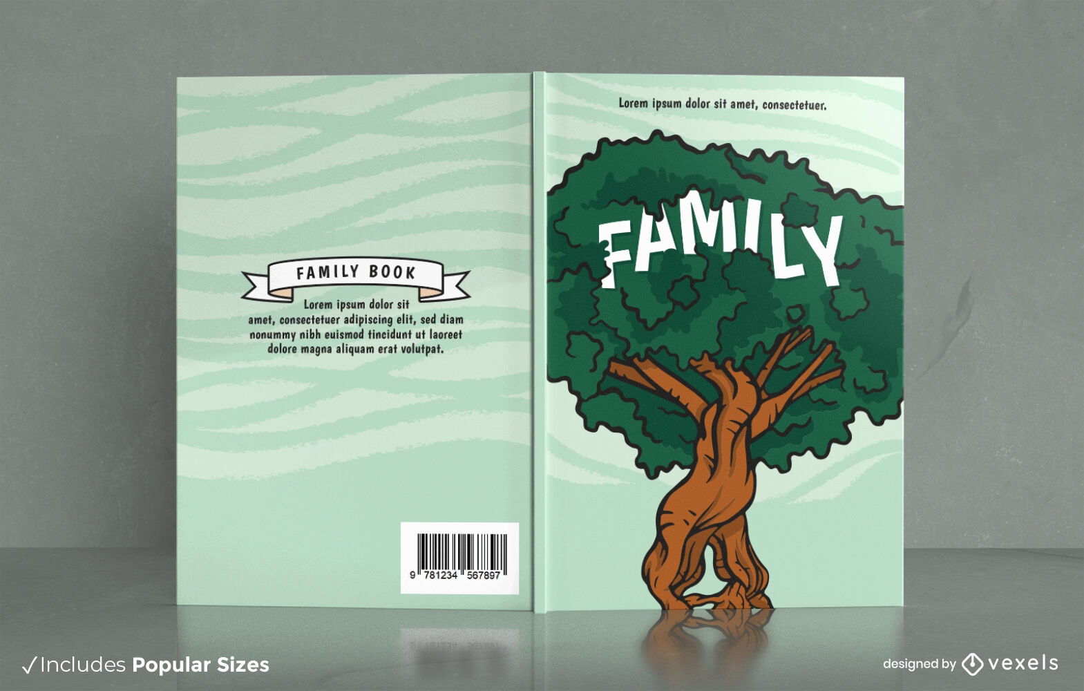 Design de capa de livro de natureza de árvore genealógica
