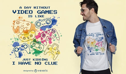 Design de camiseta com citação de videogame