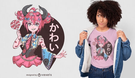 Gothic anime girl t-shirt design