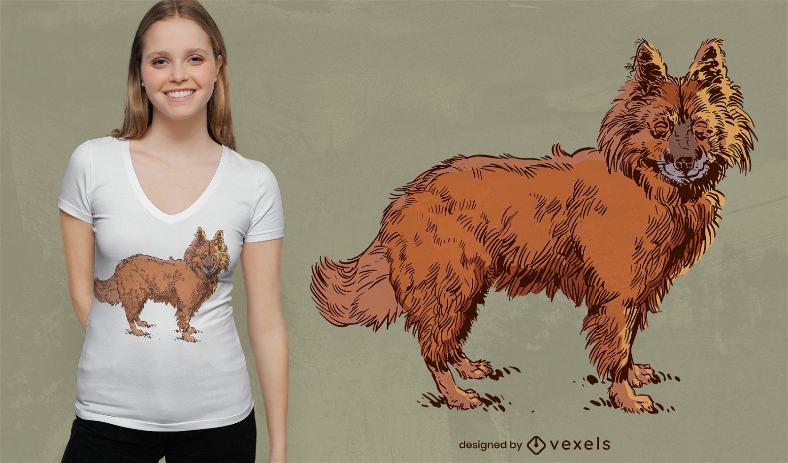 Realistisches Sch?ferhund-T-Shirt-Design