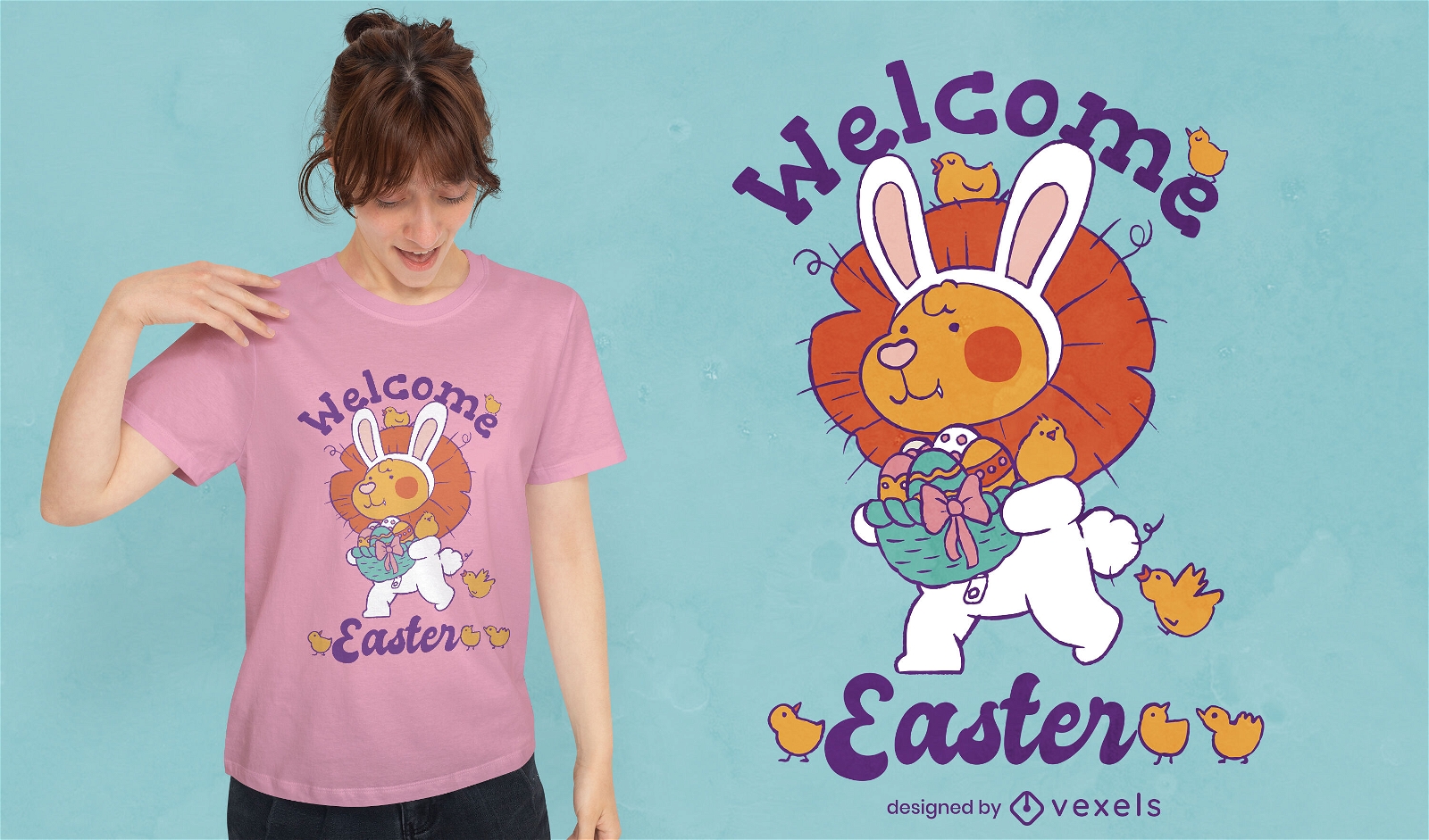 Easter lion bunny t-shirt design