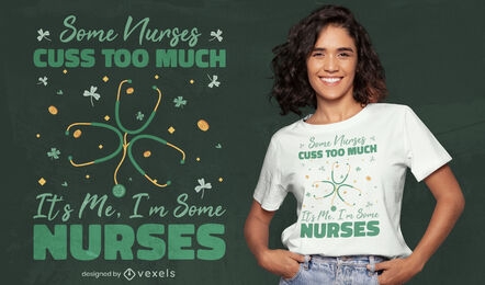Diseño de camiseta de enfermera del día de san patricio.
