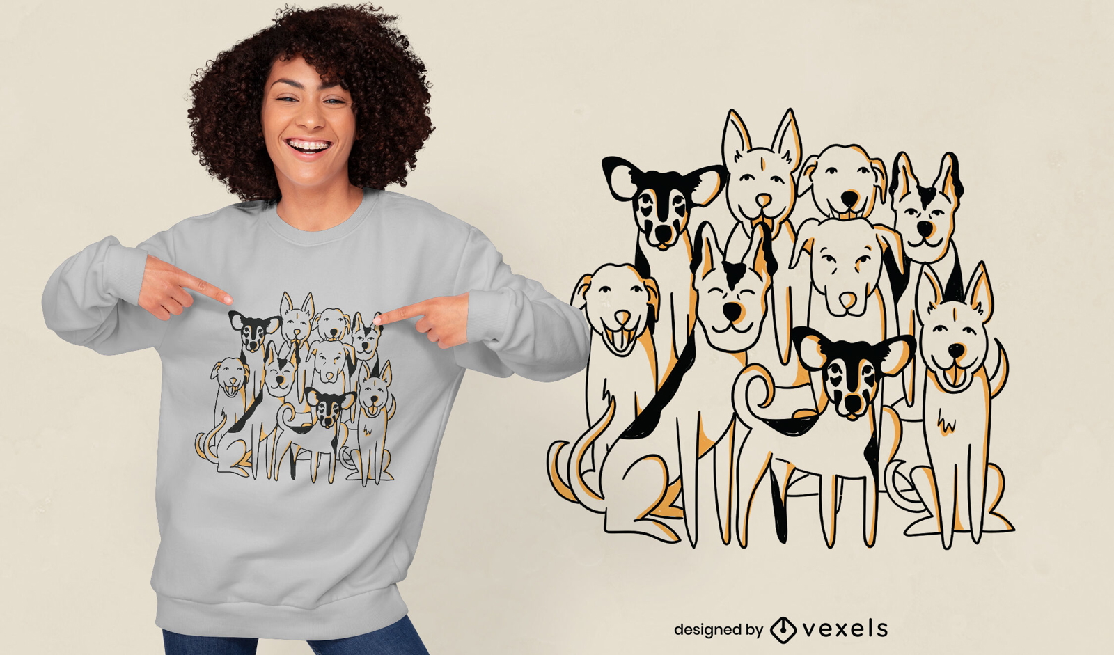 Design de camiseta de cães párias