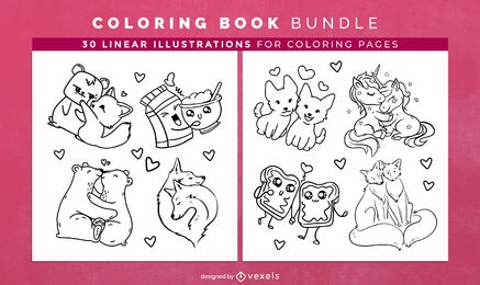 Valentine's couples coloring book pages design