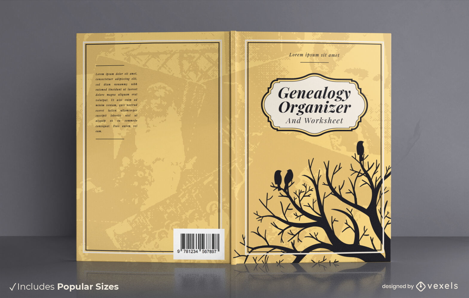 Genealogy organizer book cover design