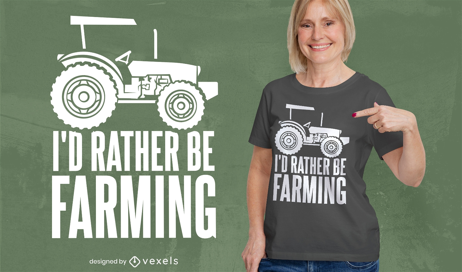 Diseño de camiseta con cita de bulldozer agrícola