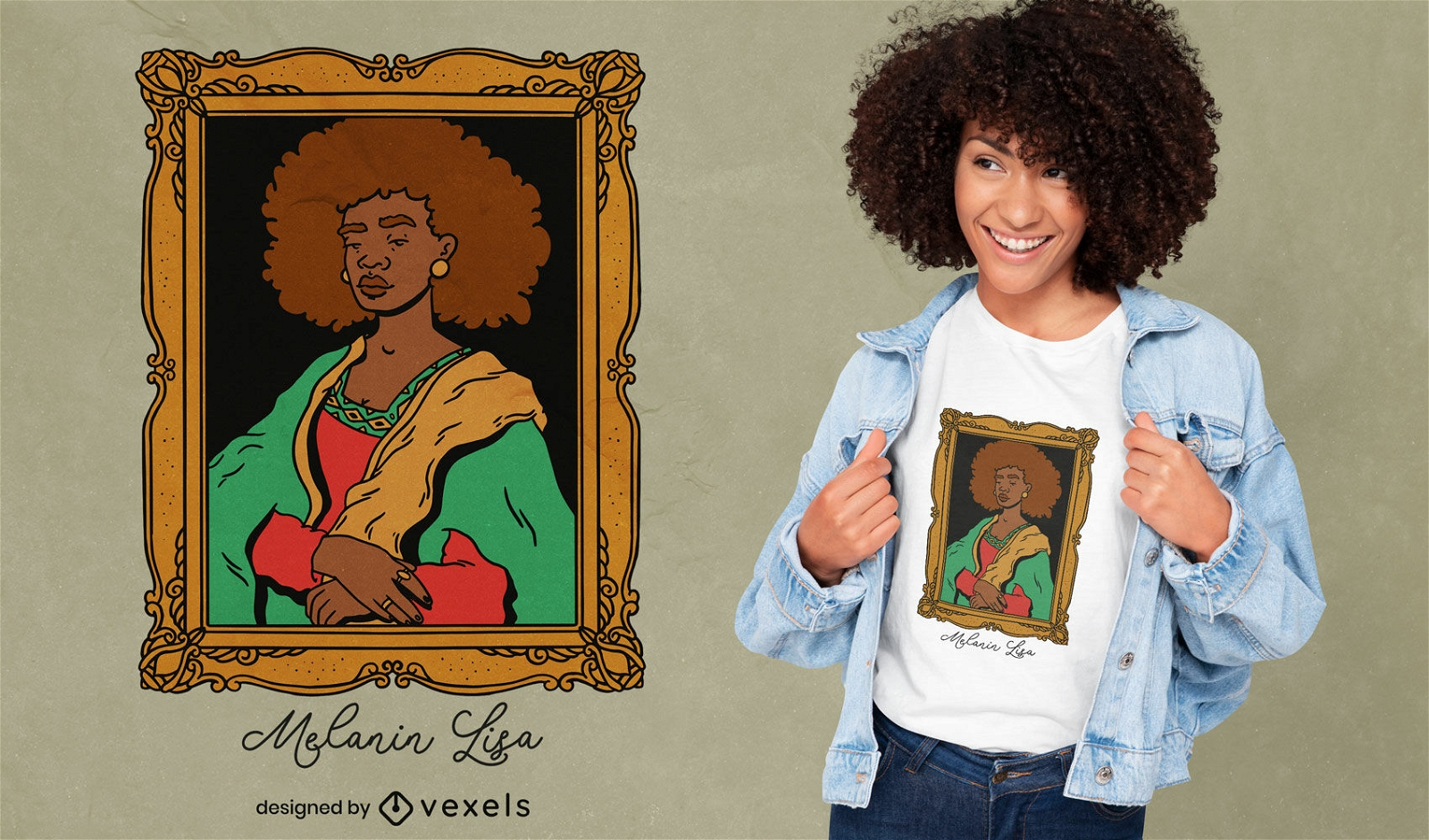 Black woman portrait t-shirt design