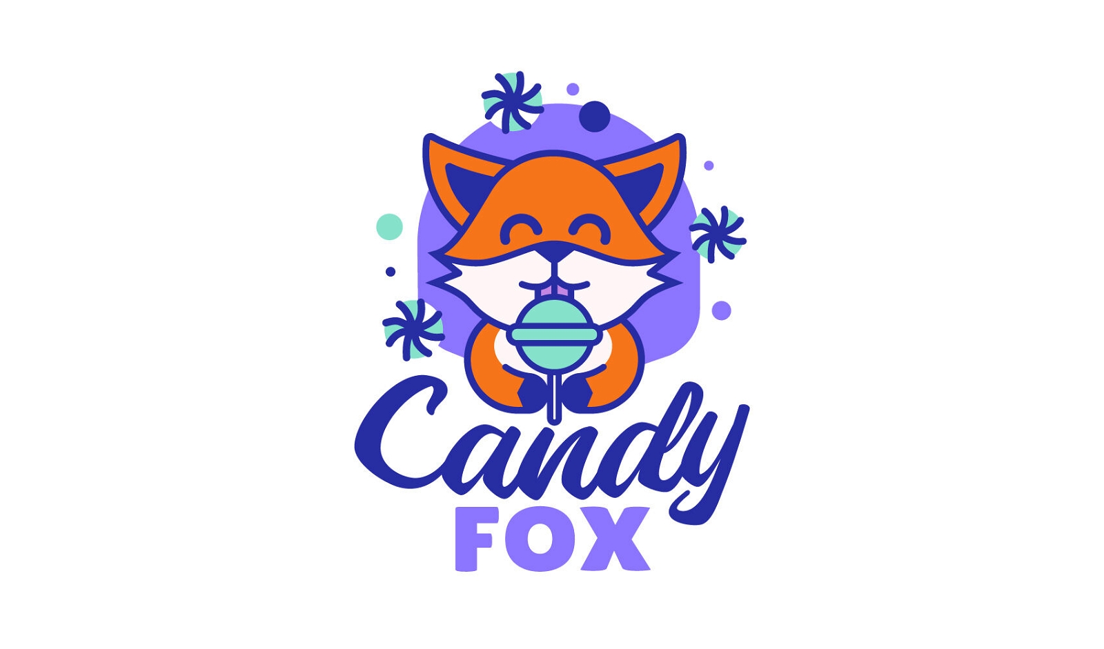 Diseño de logotipo de zorro de caramelo