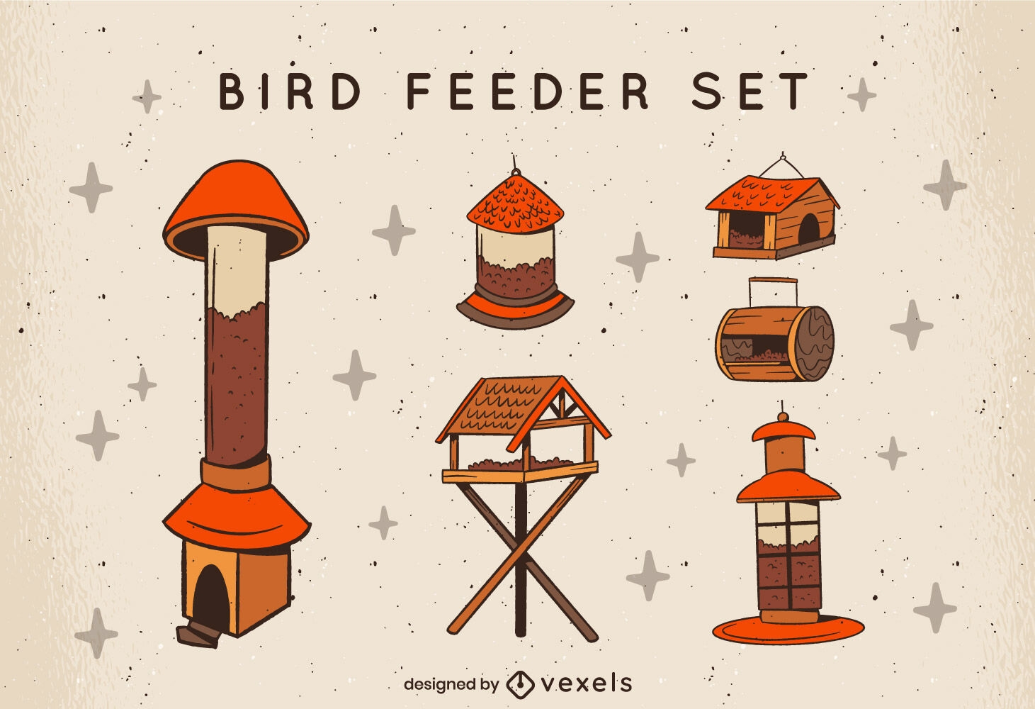 Bird feeder elements set