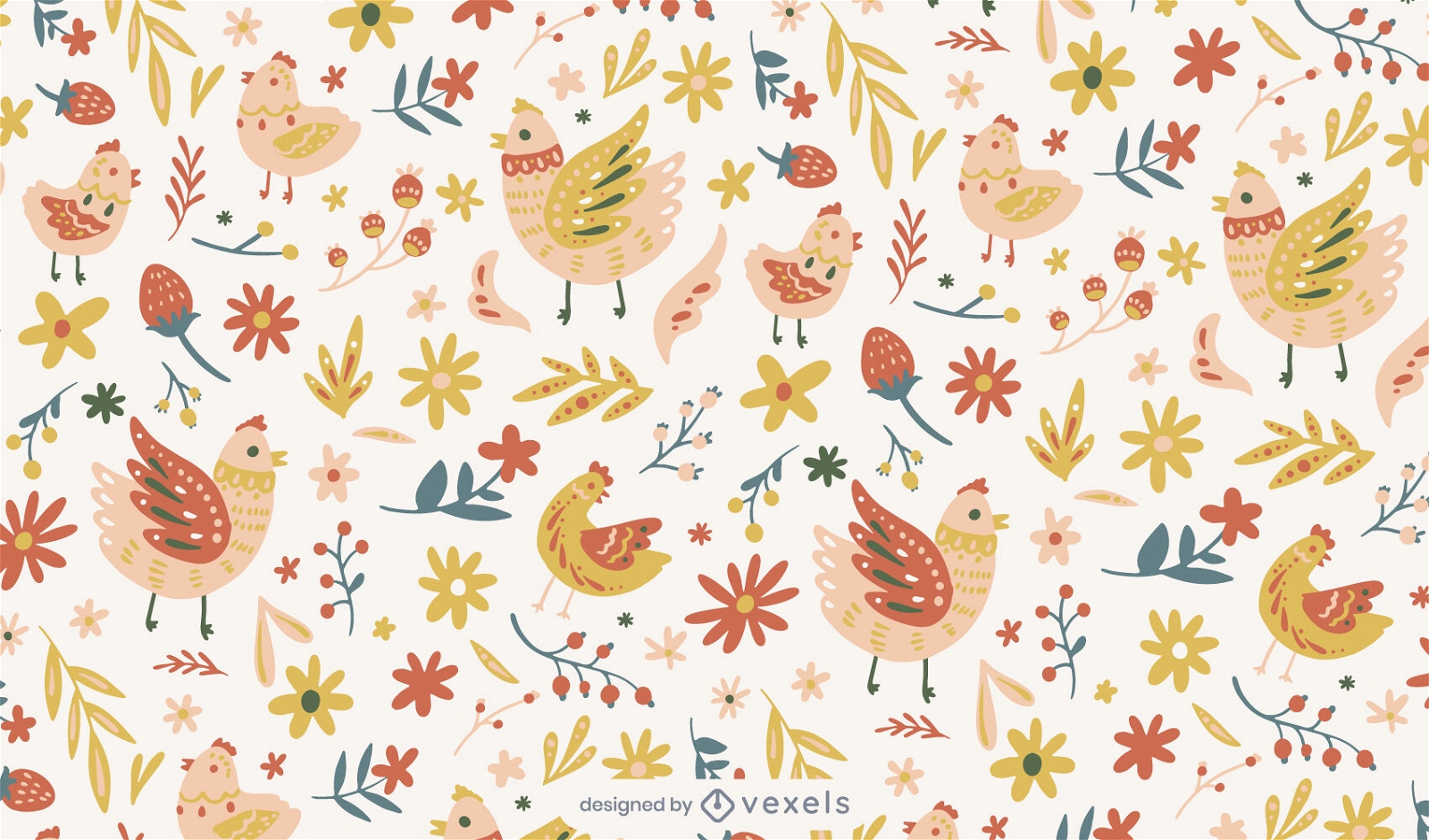 Easter chickens pattern design