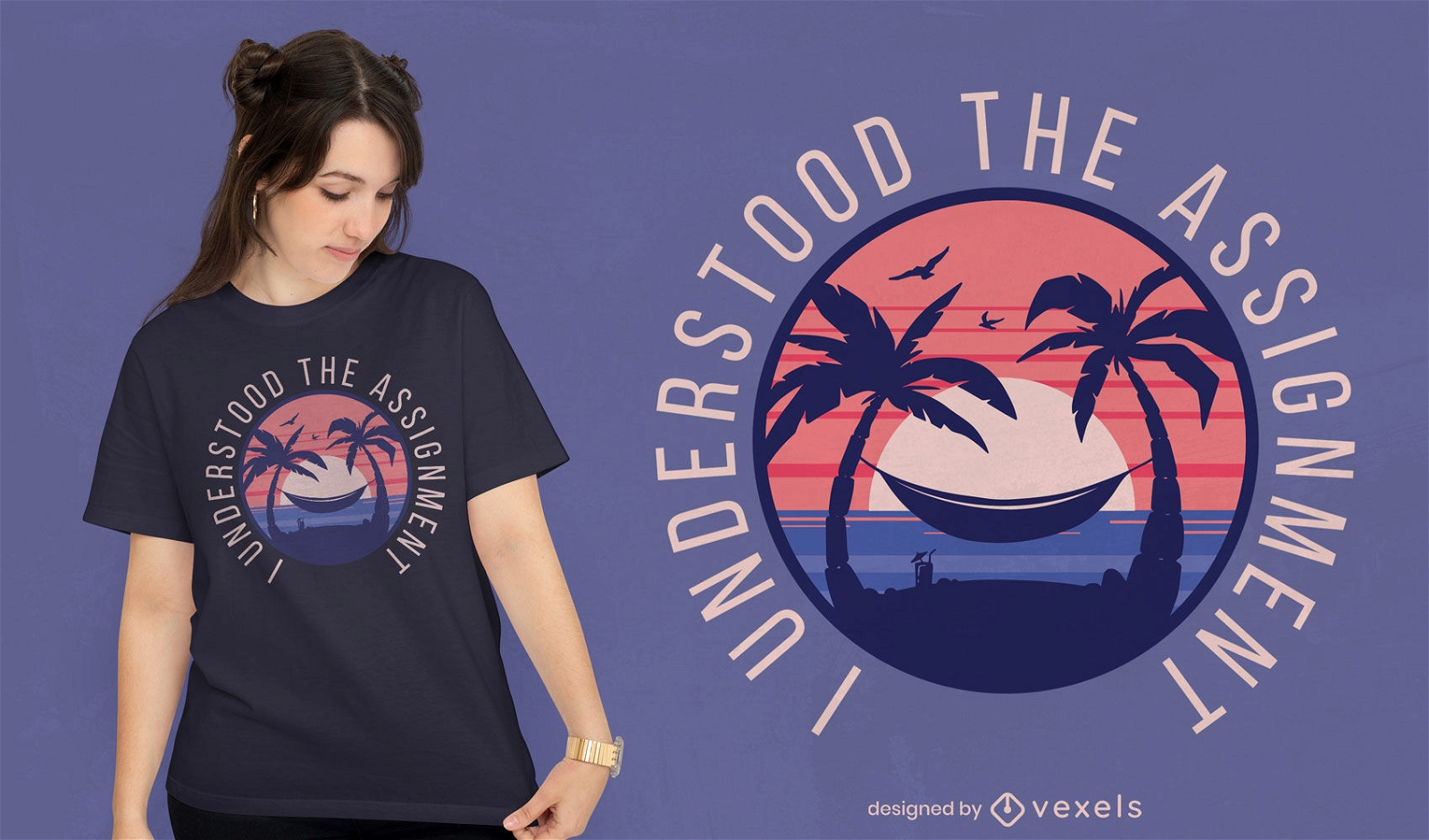 Design engraçado de camiseta por do sol