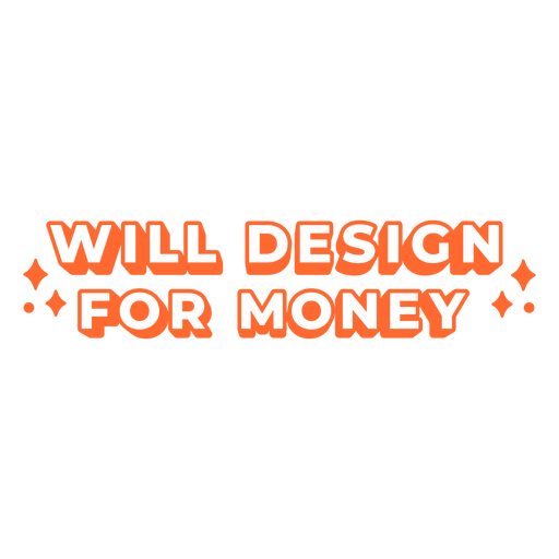 Diseñará por dinero diseñador gráfico insignia de cita simple Diseño PNG