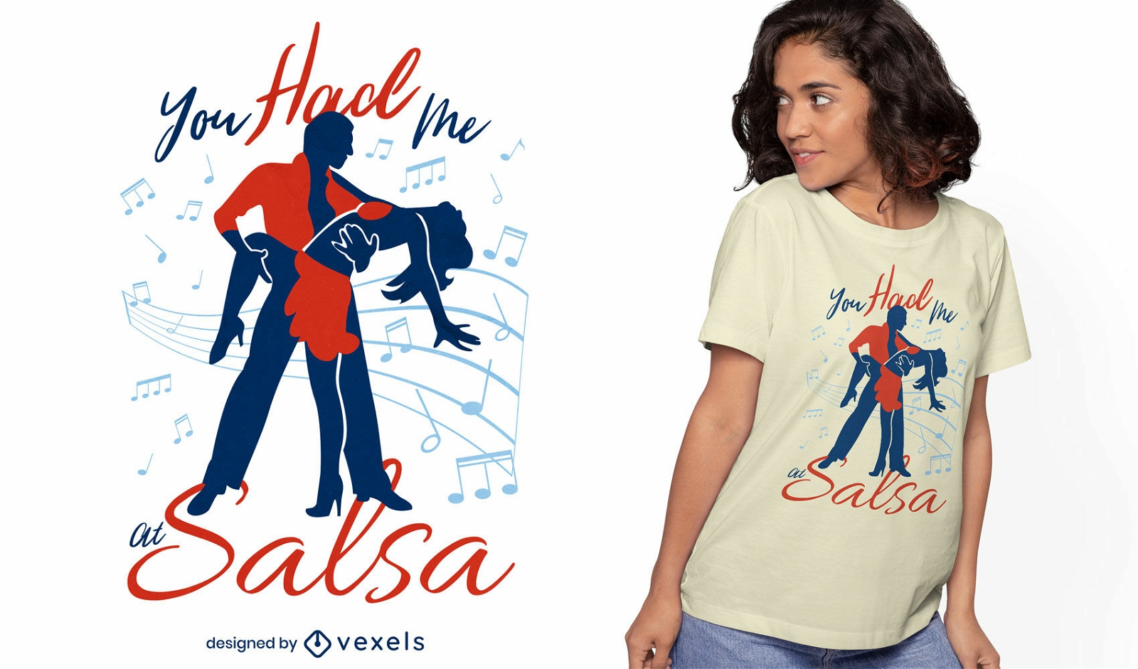 Salsa-Tänzer-T-Shirt-Design