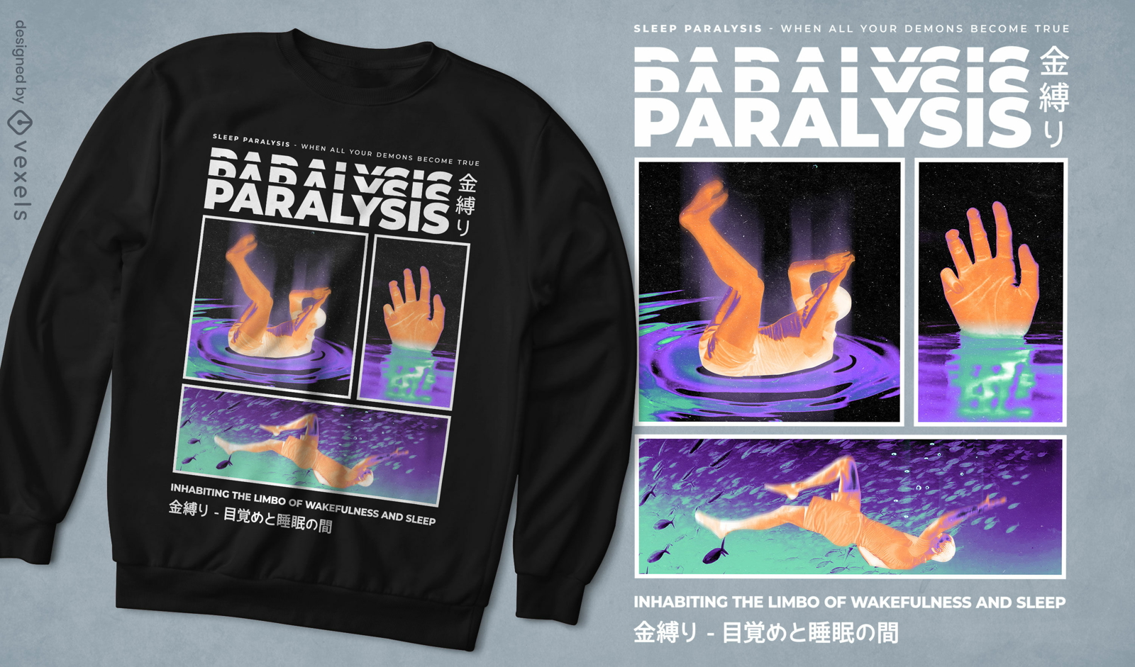 Design de camiseta para paralisia do sono