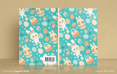 Diseño de portada de libro de conejitos de pascua
