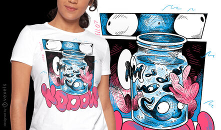Fich ocean sketch t-shirt design
