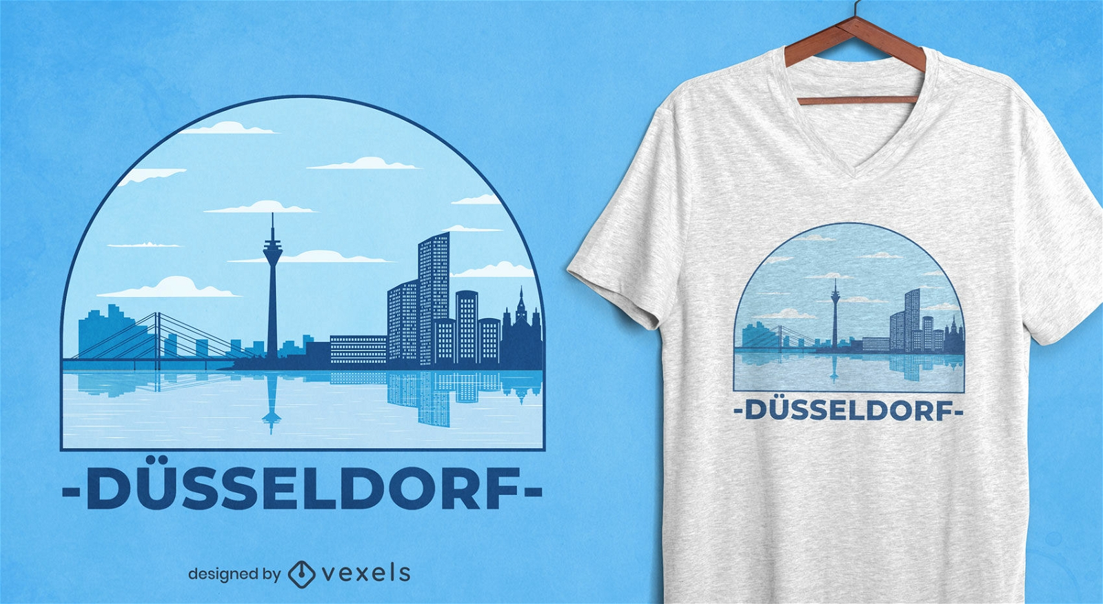 Design de camiseta do horizonte de Dusseldorf