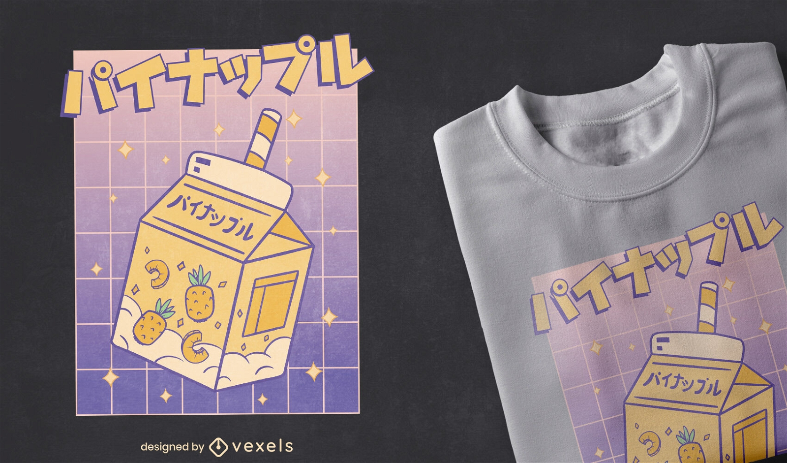 Diseño de camiseta de jugo de piña.