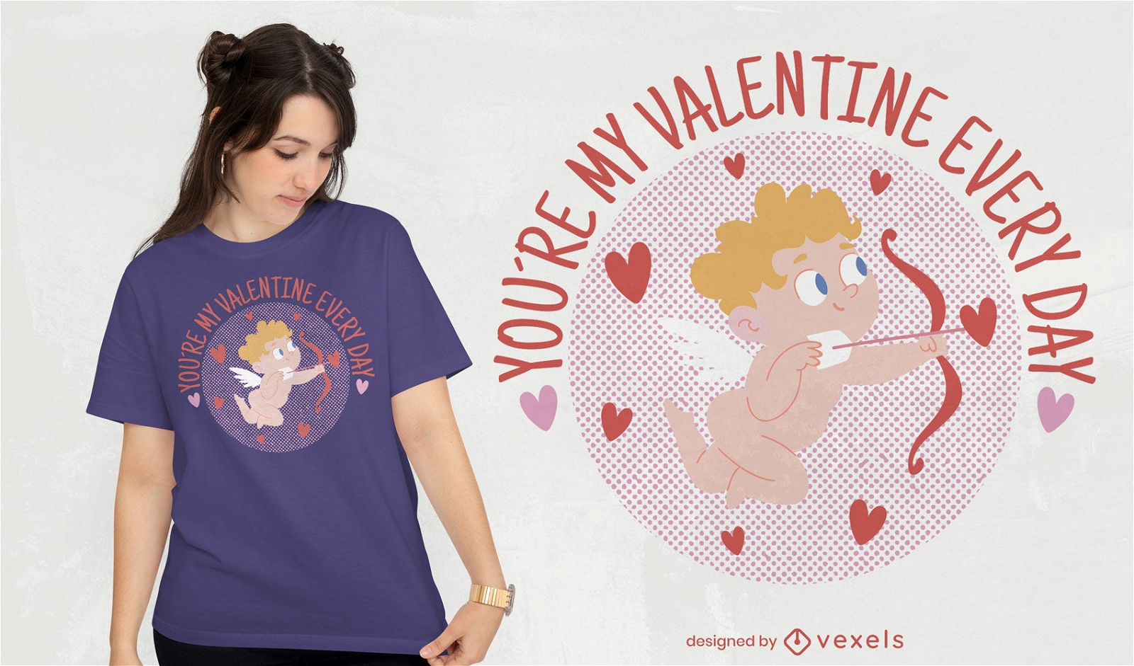 Diseño de camiseta de Cupido de San Valentín.