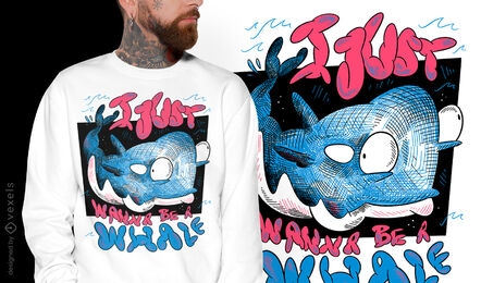 Wal-Ozean-Skizze-T-Shirt-Design
