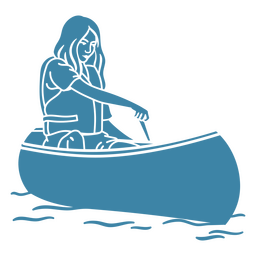 Woman Canoeing PNG Design