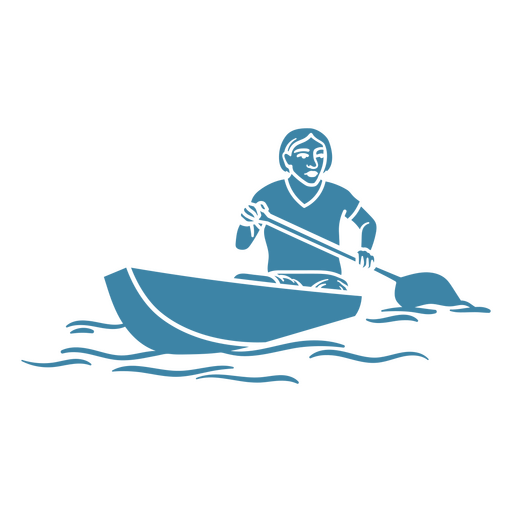 Person using Canoe PNG Design
