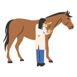 Tierarzt mit Pferd PNG-Design