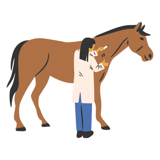 Tierarzt mit Pferd PNG-Design