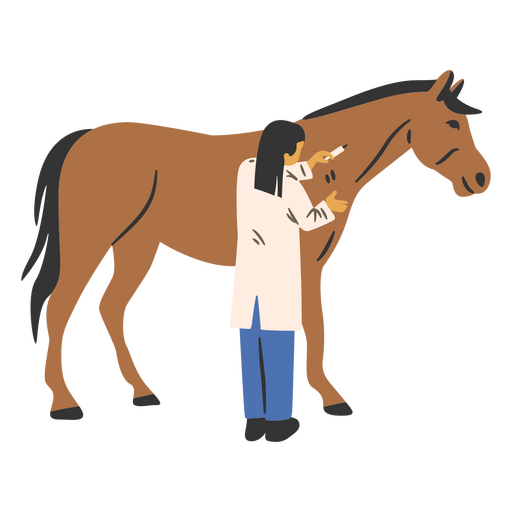 Veterinário com Cavalo Desenho PNG