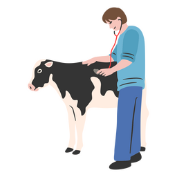 Vet with Cow PNG Design