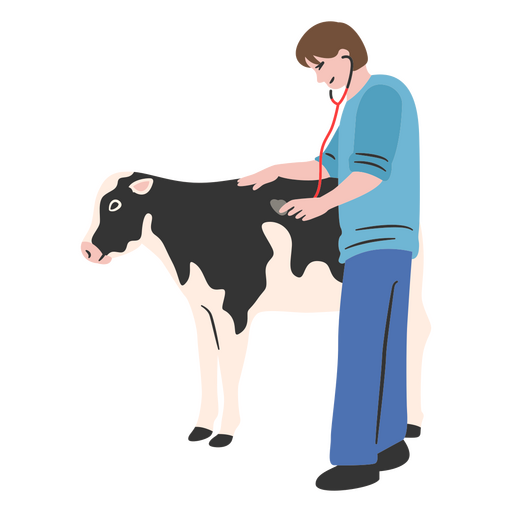 veterinario con vaca Diseño PNG