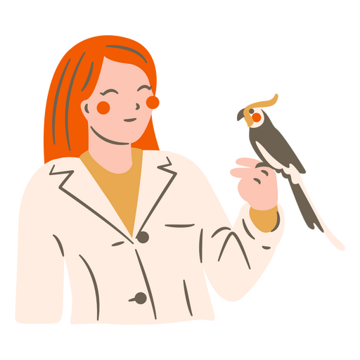 Frau Tierarzt mit Vogel PNG-Design