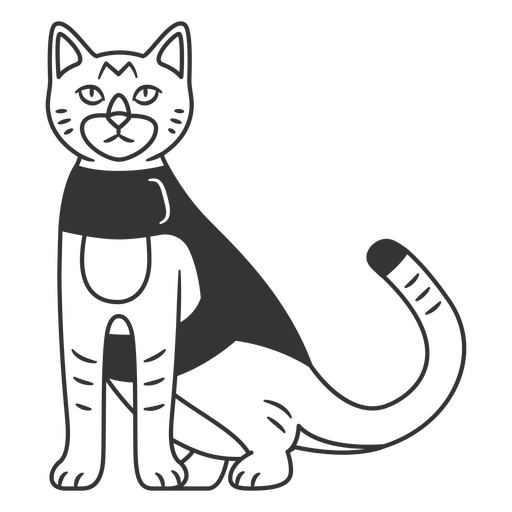 Cat with Body Brace PNG Design