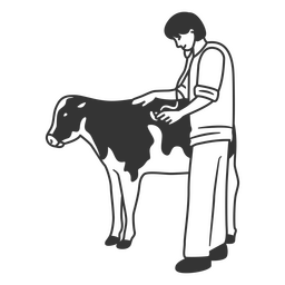 Veterinarian with Cow PNG Design Transparent PNG