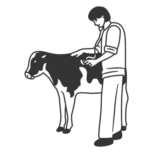 Veterinarian with Cow PNG Design