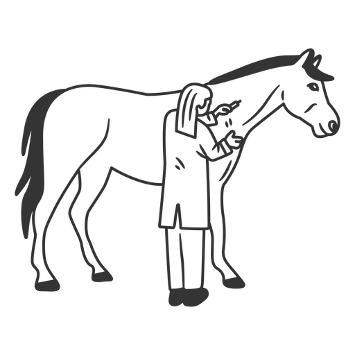 veterinario con caballo Diseño PNG