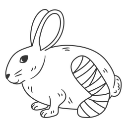 Hase mit Gipsbein PNG-Design