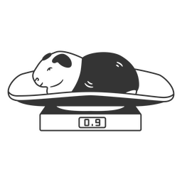 Guinea Pig on Weight Scale PNG Design