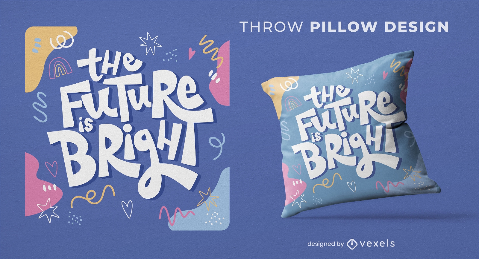 Diseño de almohada de tiro de letras de futuro de Birght