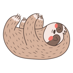 Yoga pose sloth cute character PNG Design