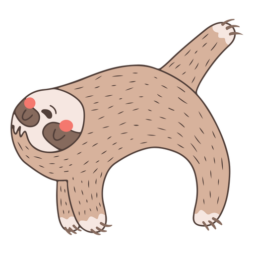 Personagem de ioga animal fofo de preguiça Desenho PNG