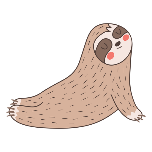 Meditation pose sloth character PNG Design